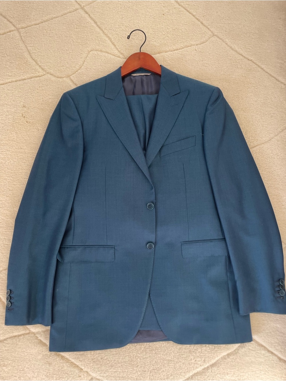 Canali Teal Men's Two-Button Single Breasted Suit